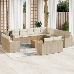 Salon de jardin avec coussins 13 pcs gris résine tressée 482274482274