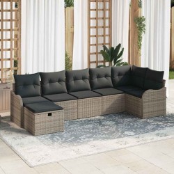 Salon de jardin 11 pcs avec coussins noir résine tressée 482290482290