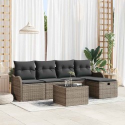 Salon de jardin 11 pcs avec coussins noir résine tressée 482328482328