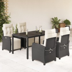 Banc de jardin avec coussin 2 Pièce Naturel et Anthracite 482334482334