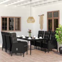 Salon de jardin 8 pcs avec coussins gris résine tressée 482342482342