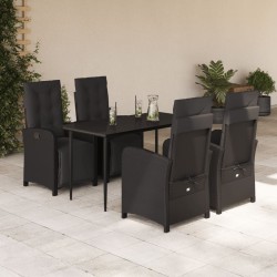 Salon de jardin 9 pcs avec coussins gris résine tressée 482345482345