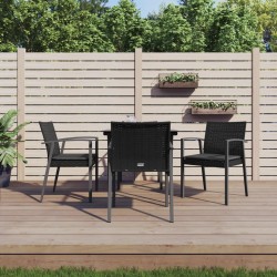 Salon de jardin 8 pcs avec coussins noir résine tressée 482378482378