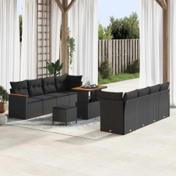 Salon de jardin 8 pcs avec coussins gris résine tressée 482393482393