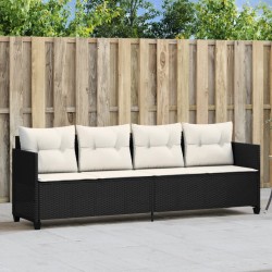 Salon de jardin 8 pcs avec coussins noir résine tressée 482402482402
