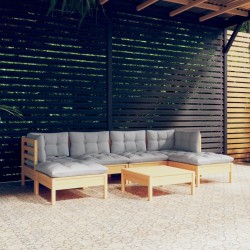 Salon de jardin avec coussins 12 pcs gris résine tressée 482504482504