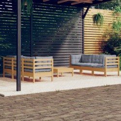 Salon de jardin avec coussins 12 pcs gris résine tressée 482512482512