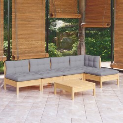 Salon de jardin avec coussins 12 pcs gris résine tressée 482517482517