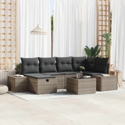 Salon de jardin avec coussins 10 pcs gris clair résine tressée 482534482534