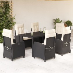 Salon de jardin 9 pcs avec coussins gris résine tressée 482538482538