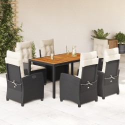 Salon de jardin 9 pcs avec coussins gris résine tressée 482539482539