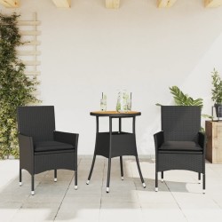 Salon de jardin 9 pcs avec coussins gris résine tressée 482540482540