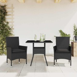 Salon de jardin 9 pcs avec coussins gris résine tressée 482542482542