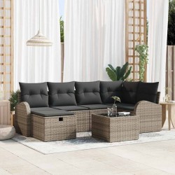 Salon de jardin avec coussins 10 pcs beige résine tressée 482557482557