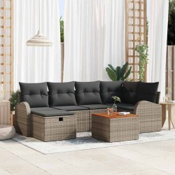 Salon de jardin avec coussins 10 pcs beige résine tressée 482558482558