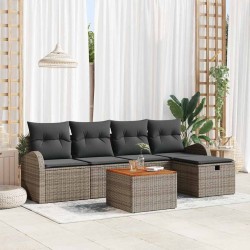 Salon de jardin avec coussins 10 pcs beige résine tressée 482561482561