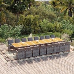 Ensemble de canapé de jardin 5 pcs Noir et Crème polyrotin 482815482815