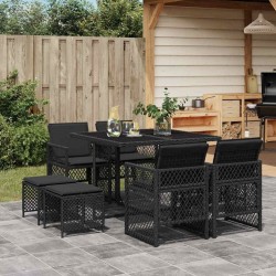 Ensemble de canapé de jardin 6 pcs Gris clair Poly rotin 482817482817