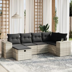 Ensemble de canapé de jardin 8 pcs Noir Poly rotin 482877482877