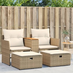 Ensemble de bistro de jardin 11 pcs coussins marron poly rotin 482975482975