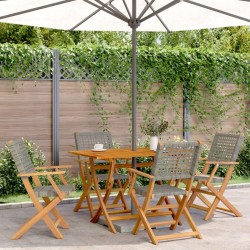 Ensemble de bar de jardin avec coussins 7 pcs marron poly rotin 482992482992