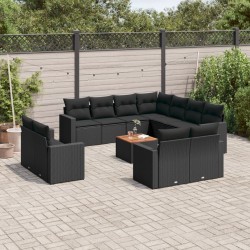 Ensemble à manger de jardin et coussins 7 pcs gris clair rotin 482997482997