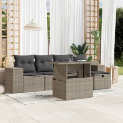 Ensemble de canapé de jardin 8 pcs Noir Poly rotin 483484483484