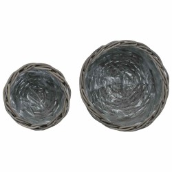Salon de jardin 9 pcs avec coussins gris résine tressée 483988483988