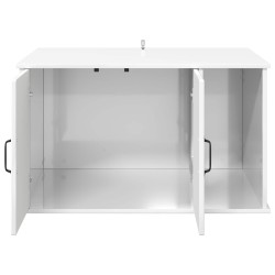 Cadre de lit Blanc 200 x 200 cm Bois d'ingénierie 484054484054