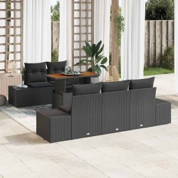 Ensemble de canapé de jardin avec coussin 5 pcs Gris polyrotin 485059485059