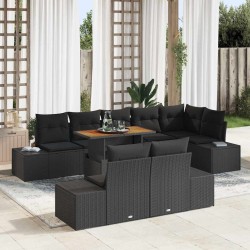 Ensemble de canapé de jardin avec coussin 6 pcs Gris polyrotin 485064485064