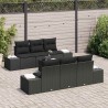 Ensemble de canapé de jardin avec coussin 6 pcs Gris polyrotin 485067485067