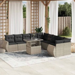 Ensemble de canapé de jardin avec coussin 7 pcs Gris Poly rotin 485079485079