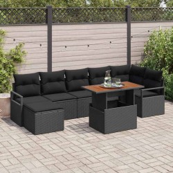 Salon de jardin avec coussins 10 pcs beige résine tressée 485273485273