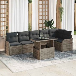 Salon de jardin 12 pcs avec coussins noir résine tressée 485441485441