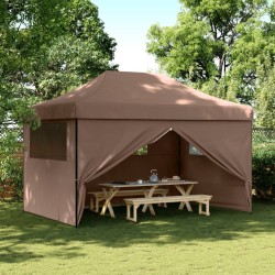 Salon de jardin avec coussins 7 pcs marron résine tressée 485521485521
