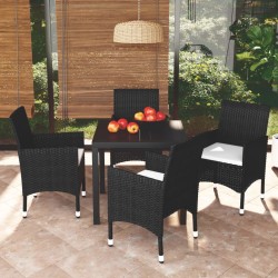 Ensemble de canapé de jardin 7 pcs Noir et Blanc polyrotin 485823485823