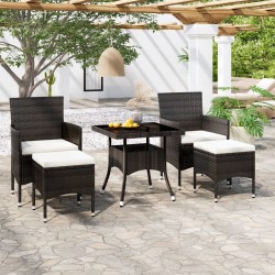 Ensemble de canapé de jardin 8 pcs Noir Poly rotin 485843485843