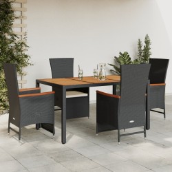 Ensemble de canapé de jardin 9 pcs Noir et Crème polyrotin 485845485845