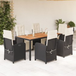 Ensemble de canapé de jardin 9 pcs Noir Poly rotin 485847485847