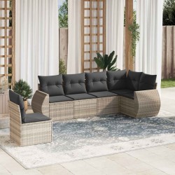 Ensemble de canapé de jardin avec coussin 8 pcs Noir polyrotin 485906485906