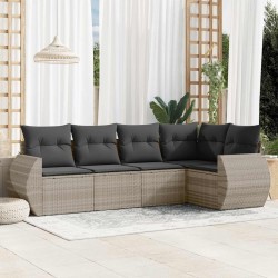 Ensemble de canapé de jardin avec coussin 7 pcs Noir polyrotin 485909485909