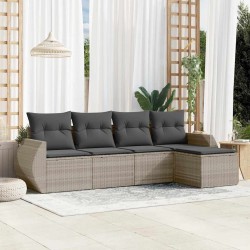 Ensemble de canapé de jardin avec coussin 7 pcs Noir Poly rotin 485910485910