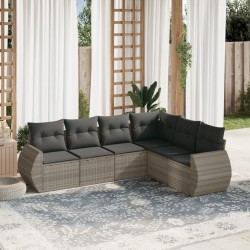 Ensemble de canapé de jardin avec coussin 8 pcs Noir Poly rotin 485912485912