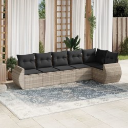 Ensemble de canapé de jardin avec coussin 8 pcs Noir Poly rotin 485913485913