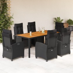 Ensemble de canapé de jardin 9 pcs Noir Poly rotin 485914485914