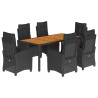 Ensemble de canapé de jardin 9 pcs Noir Poly rotin 485914485914
