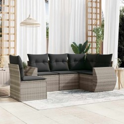 Ensemble de canapé de jardin avec coussin 8 pcs Gris Poly rotin 485923485923