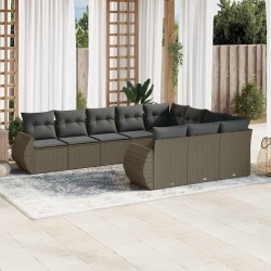 Salon de jardin avec coussins 6 pcs beige résine tressée 485949485949