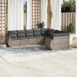 Salon de jardin avec coussins 13 pcs noir résine tressée 485950485950